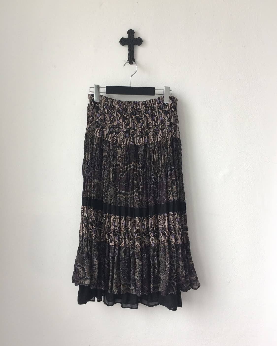 Pattern point pleats long skirt 상품이미지1