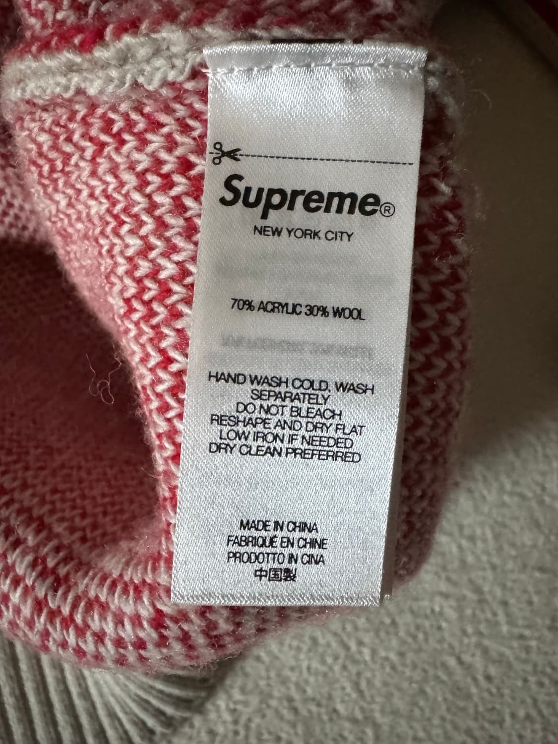 슈프림 백 스트라프 스웨터 화이트 XL 상품이미지5