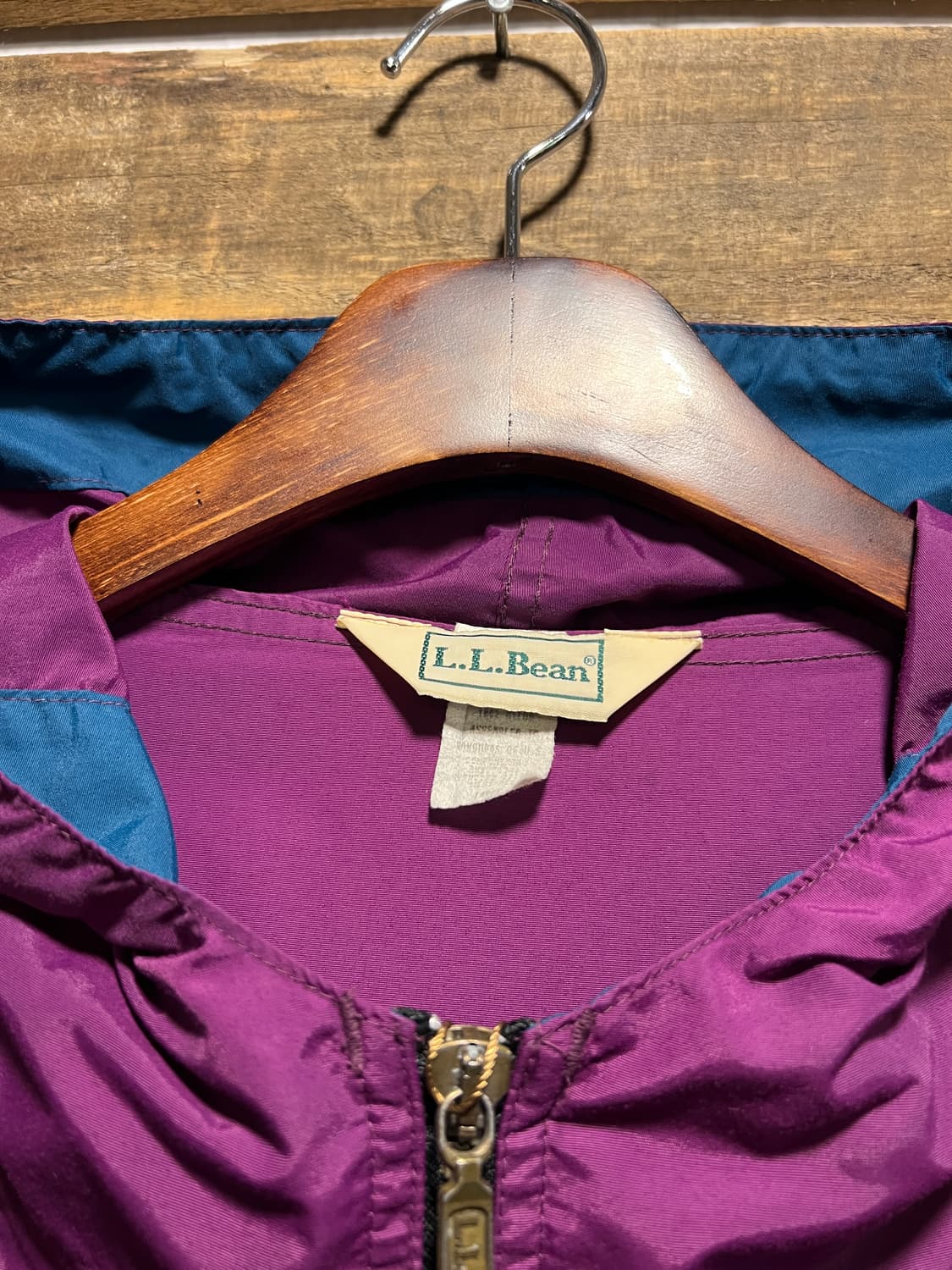 [L]90's 엘엘빈 USA 버건디 나일론 마운틴 아노락 자켓 상품이미지2