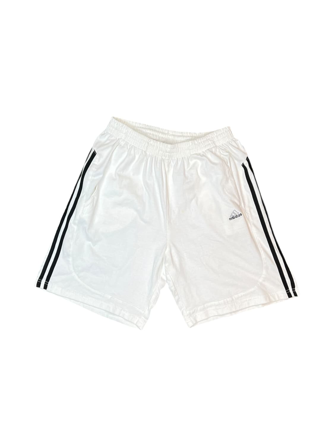 아디다스 스포츠 화이트 삼선 반바지 L 상품이미지1