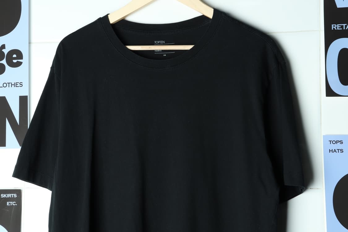 (2XL) 탑텐 반팔 티셔츠 빅사이즈 무지 블랙-H31866 상품이미지3