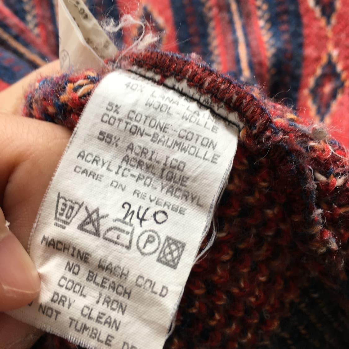 1990‘s Made In ITALY Navajo Cotton Knit 상품이미지7