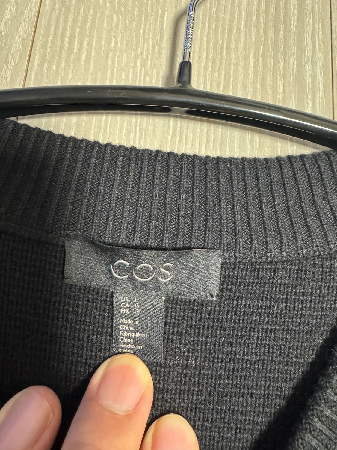 코스 / 코튼 울 라운드 가디건 블랙 / L 상품이미지3