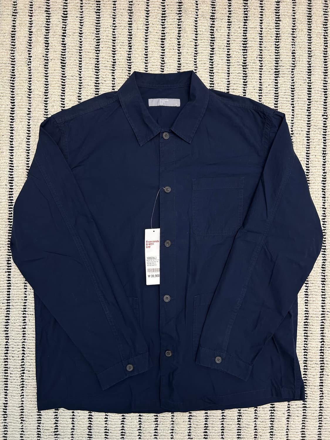 에잇세컨즈 네이비 코튼 셔츠 (새상품) 상품이미지1