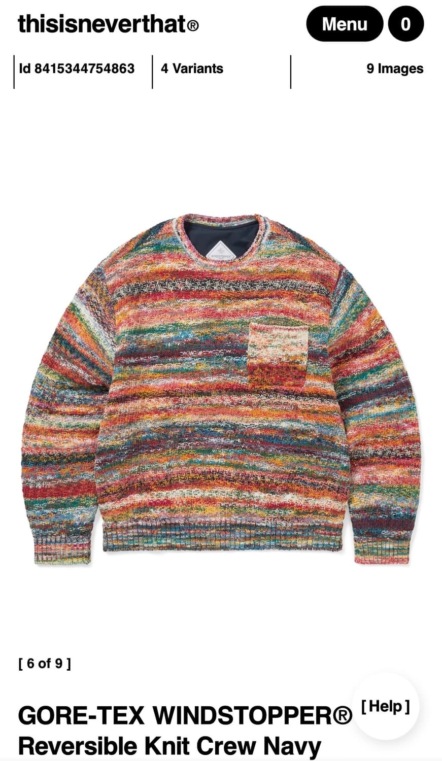 디스이즈네버댓) GORE-TEX Reversible Knit Crew M 상품이미지3