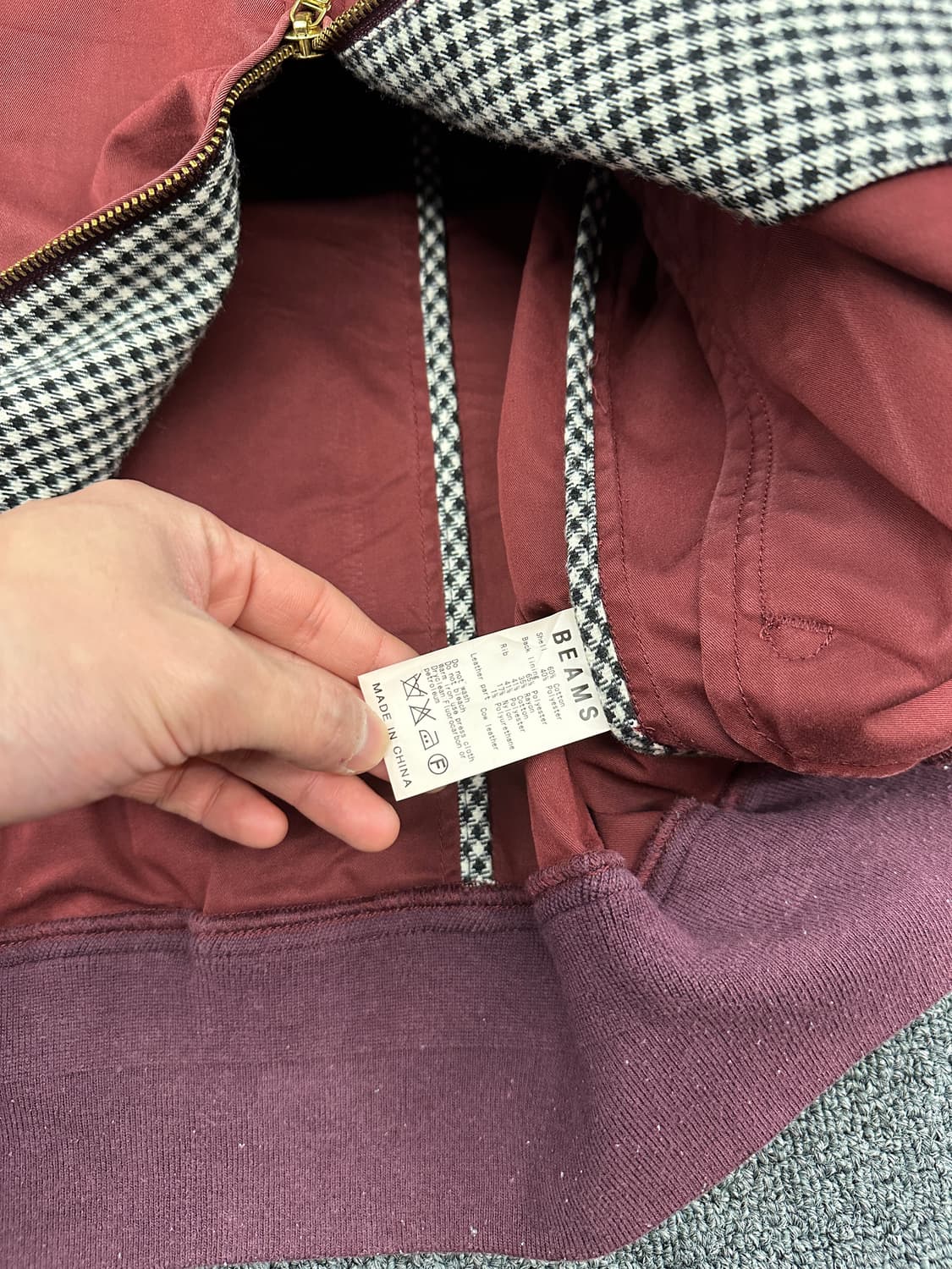 M) 빔즈 헤링턴 블루종 자켓 버건디 상품이미지8