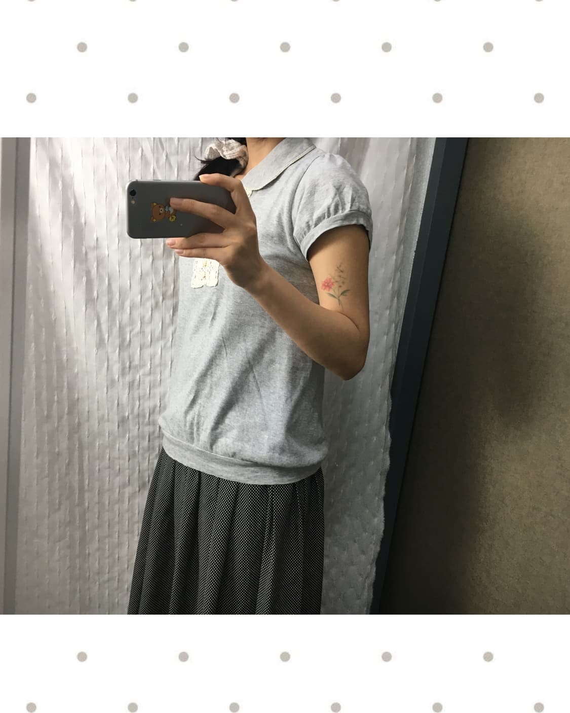 그레이 카라 반소매 티셔츠 상품이미지2