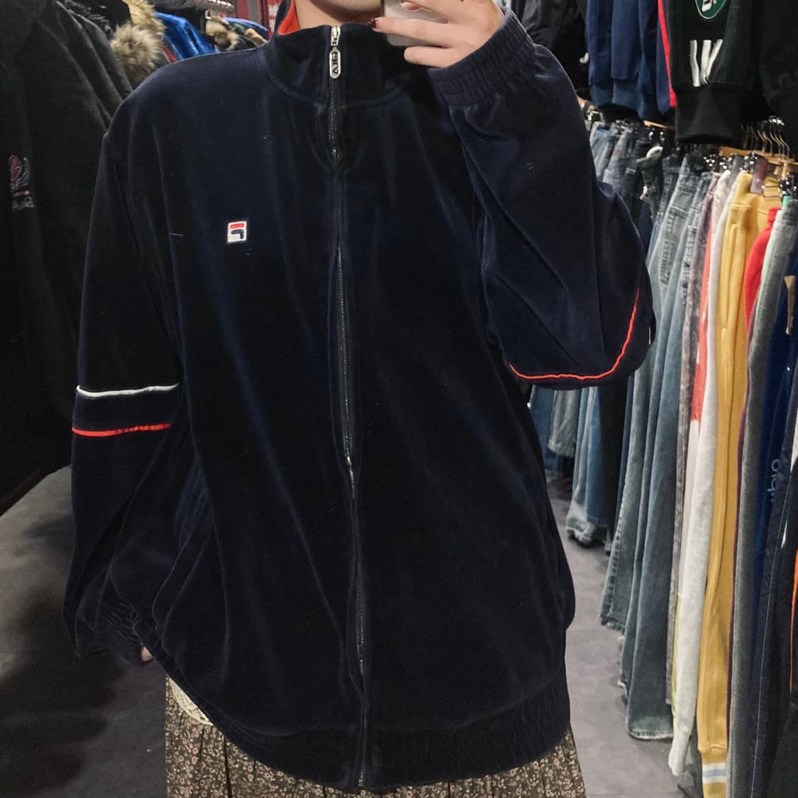 [IM] 필라 벨벳 집업 네이비 상품이미지5