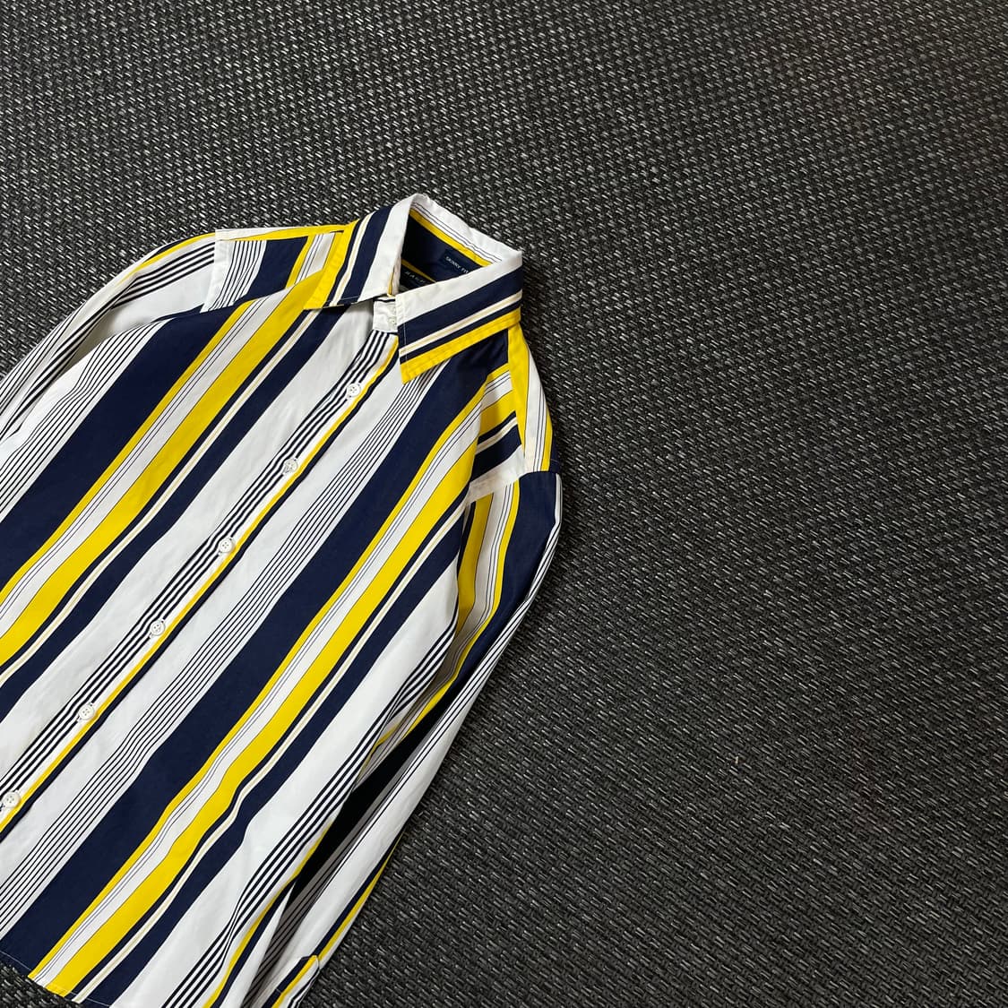 폴로랄프로렌 블루 옐로우 화이트 스트라이프 긴팔 셔츠 스키니핏 2 상품이미지4