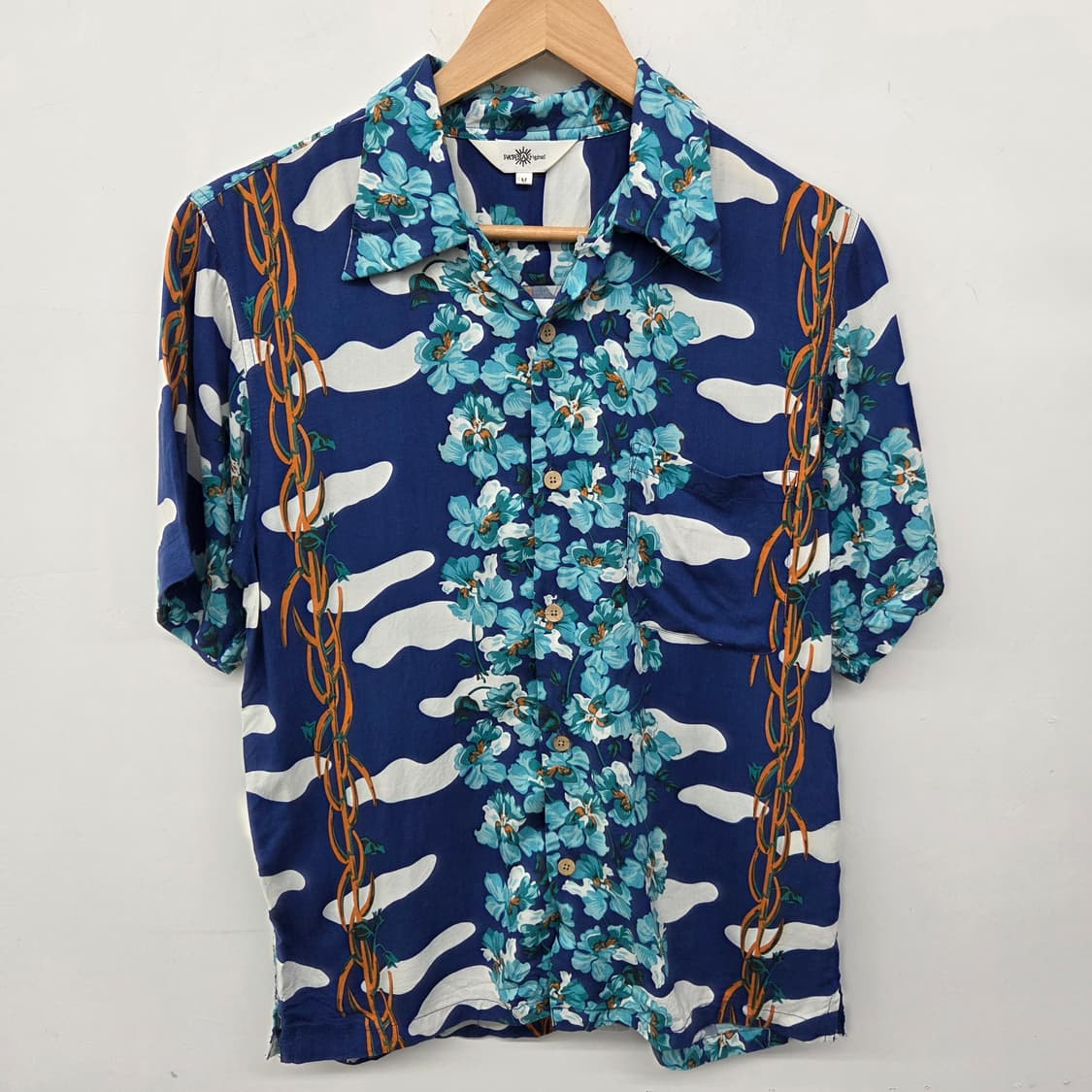 파나마보이 플라워 패턴 반팔 하와이안 셔츠 남m 상품이미지2