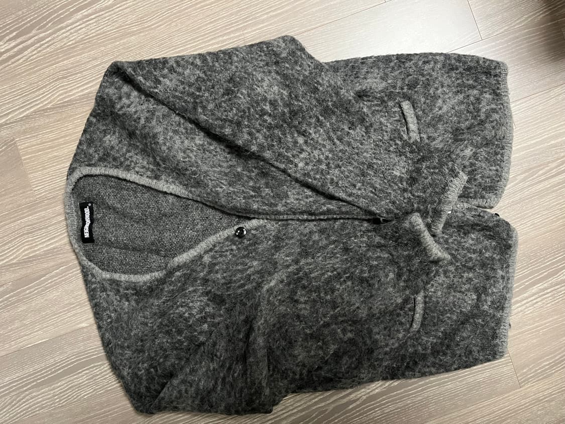 네이버후드 모헤어 가디건 그레이 라지판매 상품이미지1