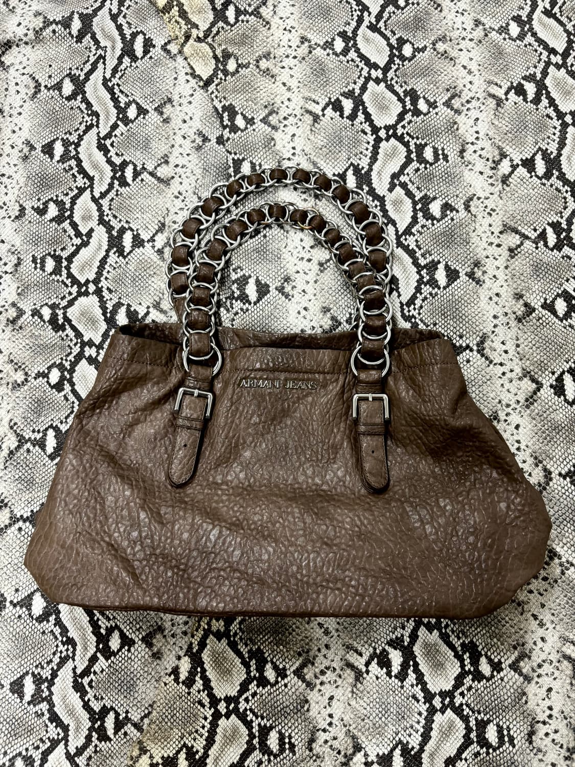 “Armani Jeans” Brown Leather Chain Bag 상품이미지1