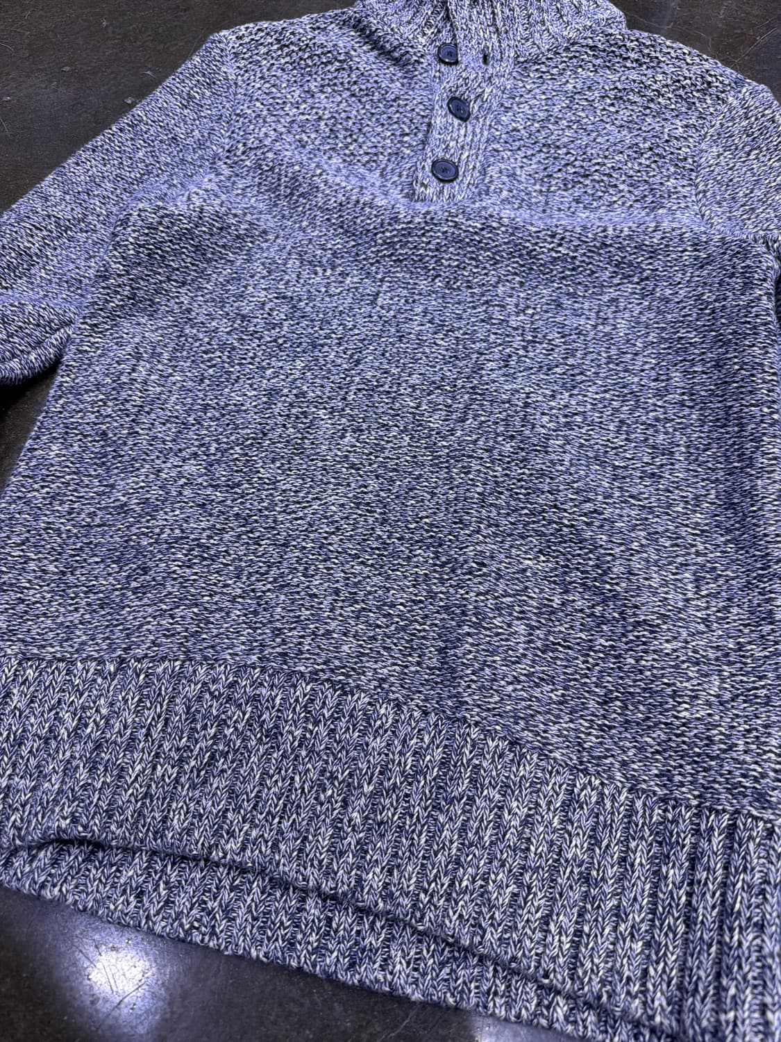 바나나리퍼블릭 하프넥 버튼 헤비 니트 스웨터 그레이 S 상품이미지6