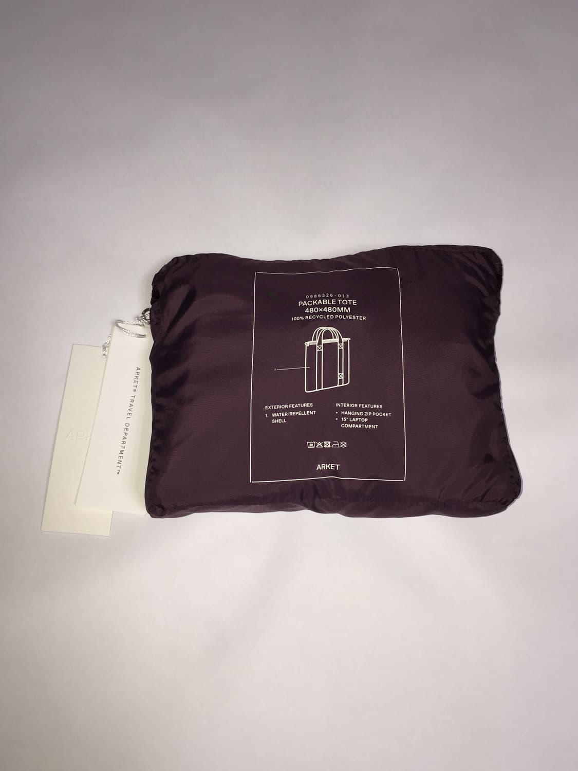 ARKET 트래블 팩커블 토트 플럼 새상품 상품이미지3