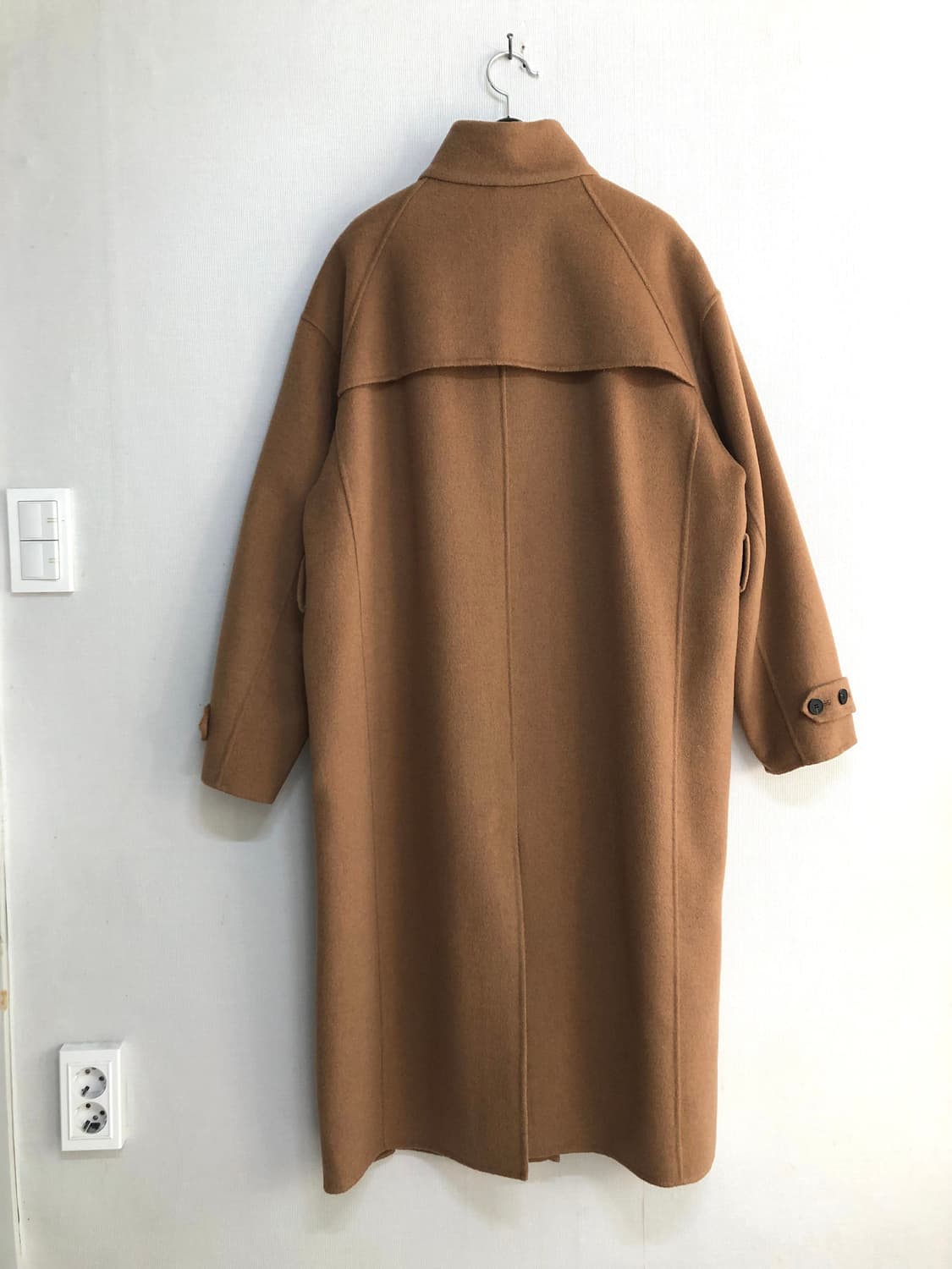 스튜디오톰보이 여성 오버핏 하이넥 울 롱 코트 _ 베이지 상품이미지7
