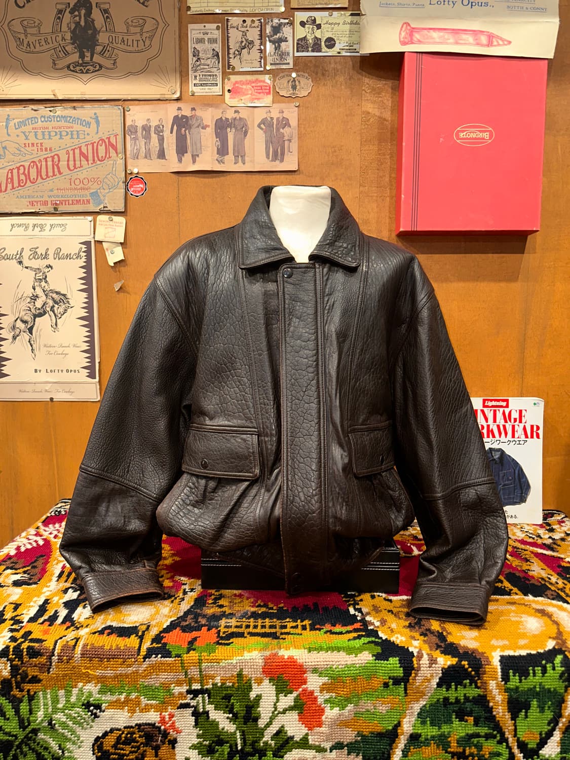 ( XL-2XL ) 봄버자켓 양가죽자켓 레더자켓 빈티지가죽 a2가죽 상품이미지3
