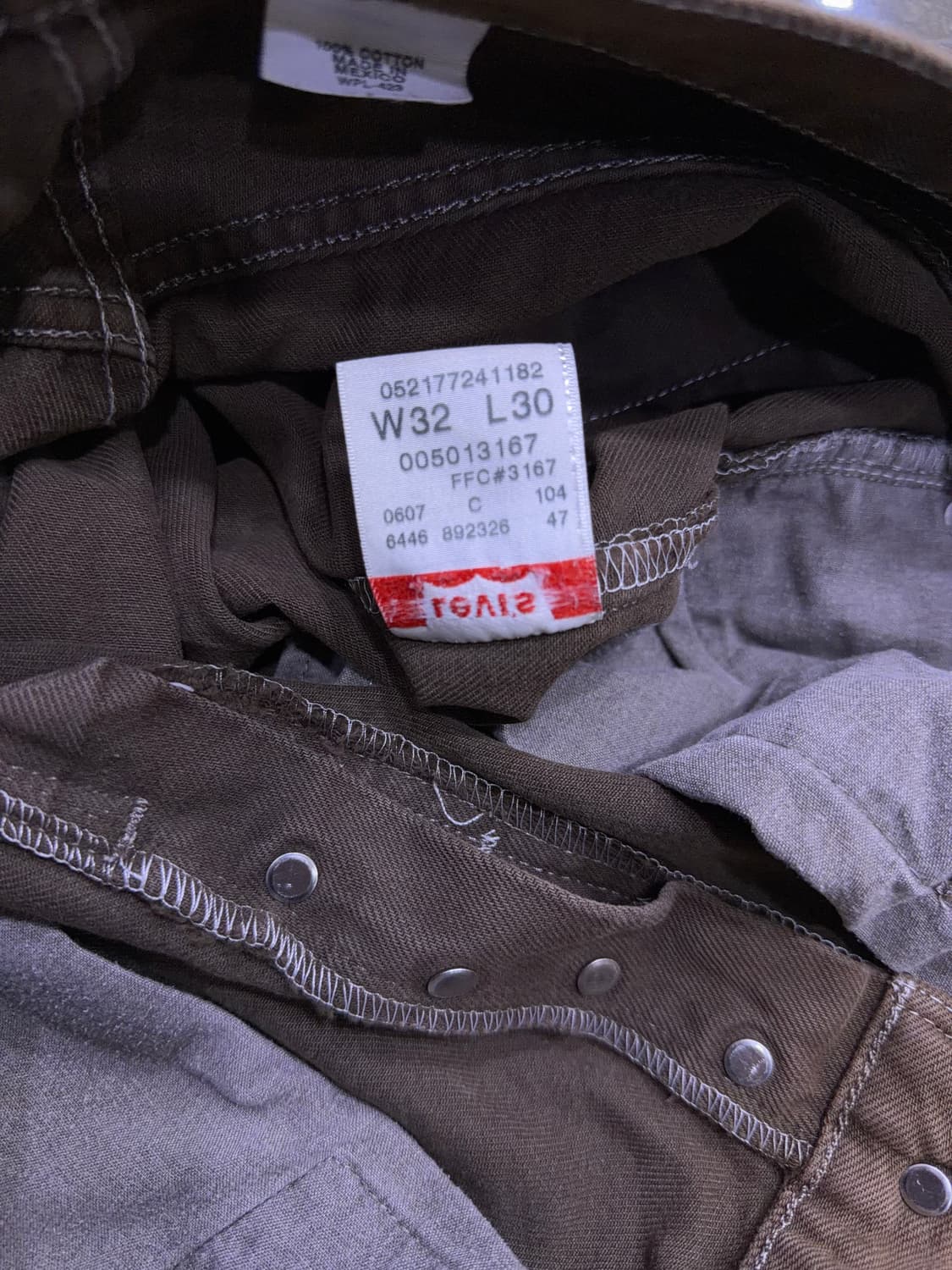 리바이스 501 00's 멕시코 메이드 빈티지 브라운 데님팬츠 32 상품이미지10