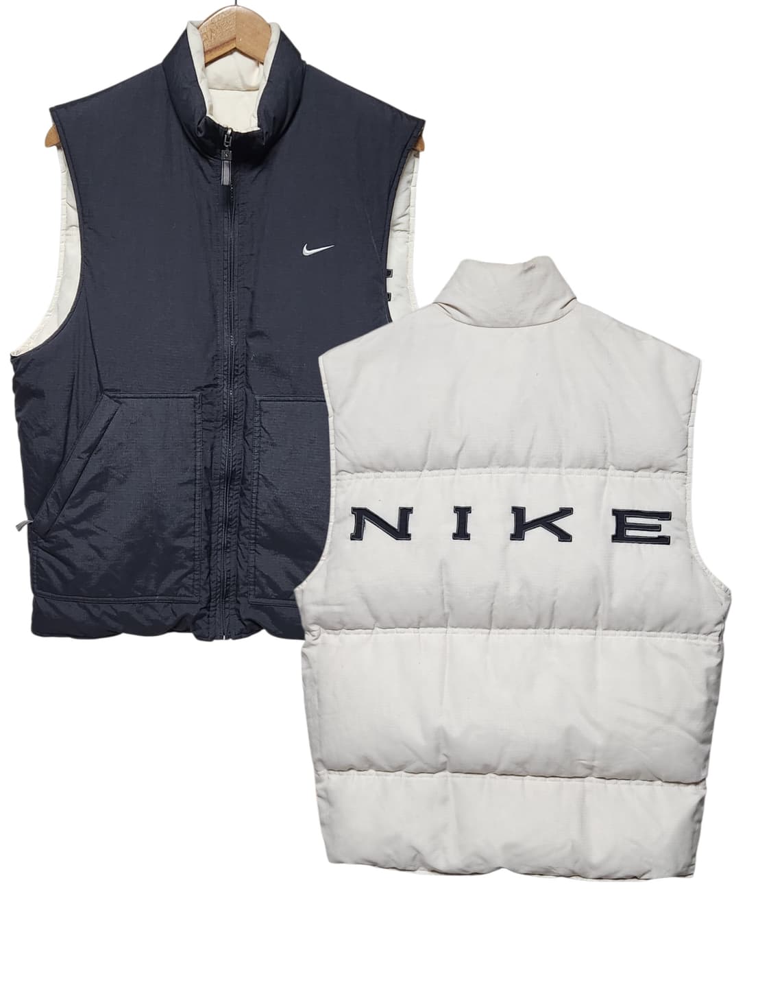 나이키 00s 빅로고 올드스쿨 양면 패딩 조끼 베스트 자켓 상품이미지1