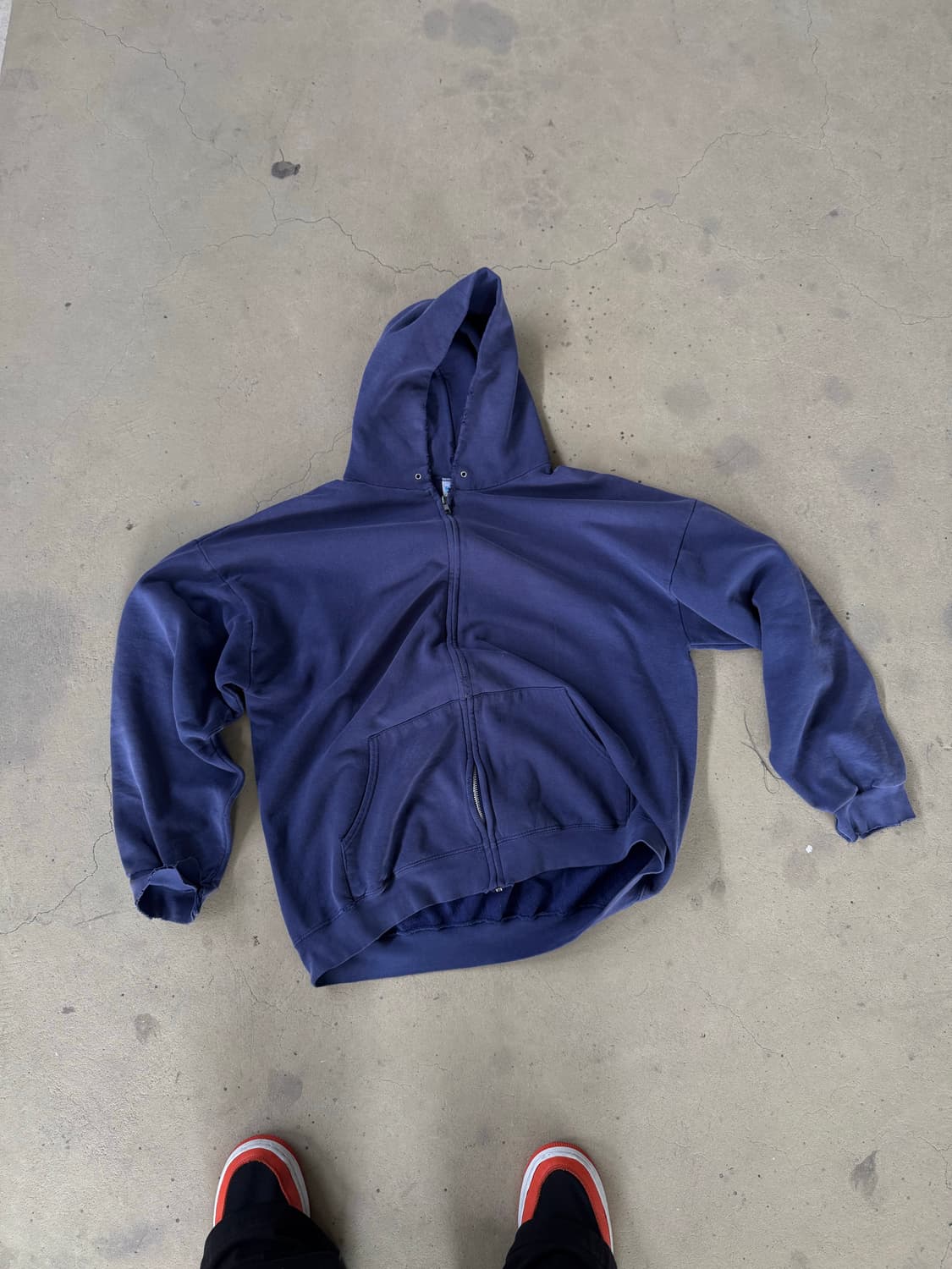 빈티지 디스트레스드 후드 집업 L 상품이미지4