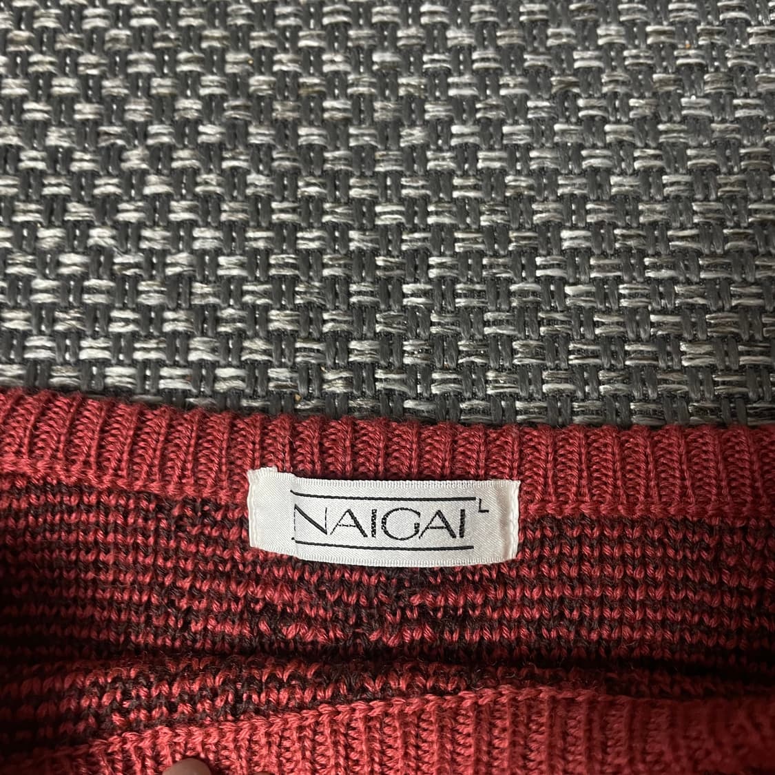 나이가이 레드 노르딕 패턴 긴팔 니트 L 상품이미지5