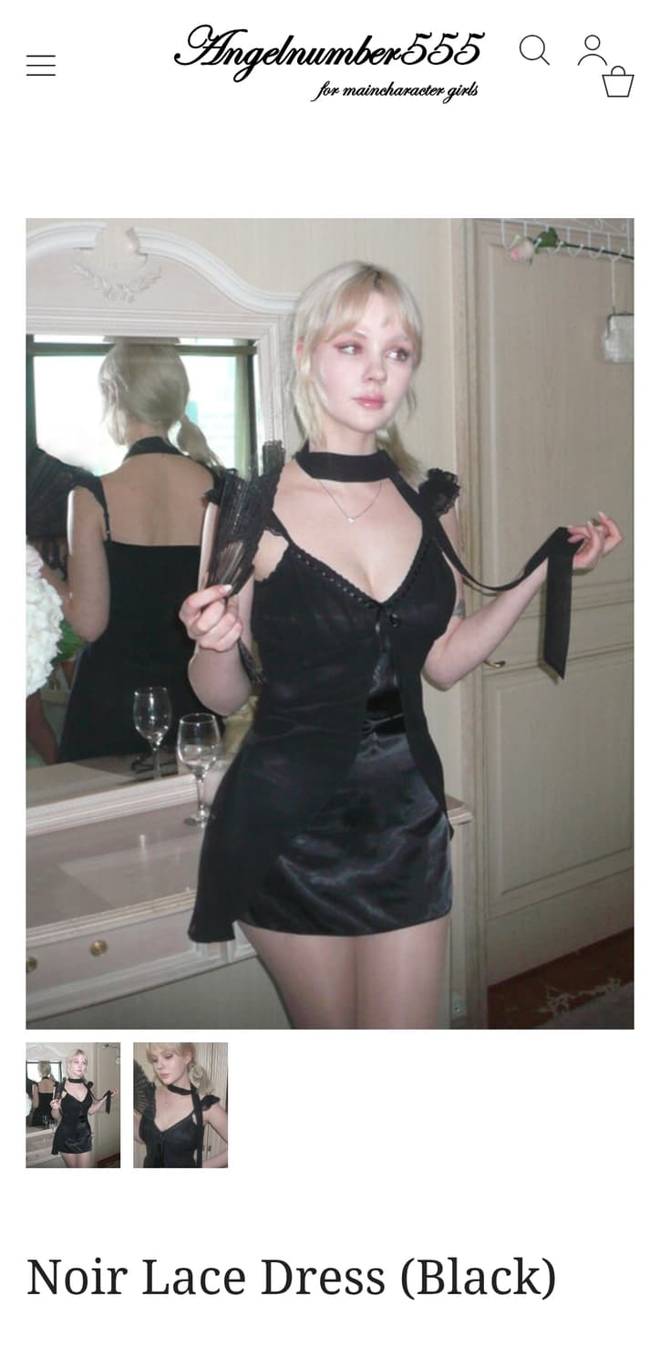 엔젤넘버555 새제품 Noir lace dress 블랙 상품이미지1