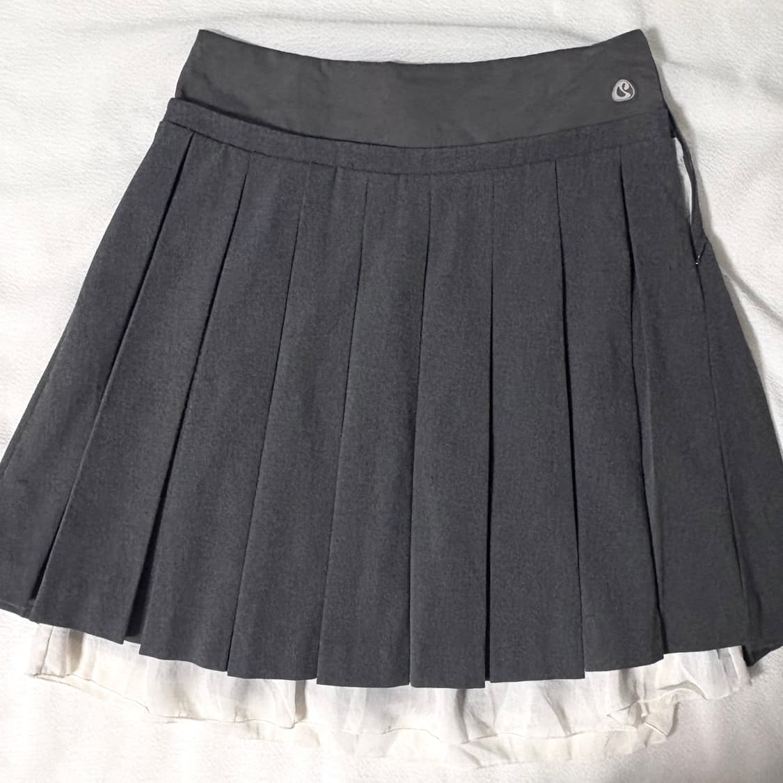 코이세이오 더블 웨이스트 플리츠 스커트 그레이 2 사이즈 상품이미지3