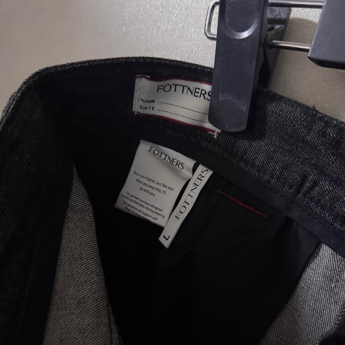 포트너스 블랙 와이드 데님 팬츠(L) 상품이미지6