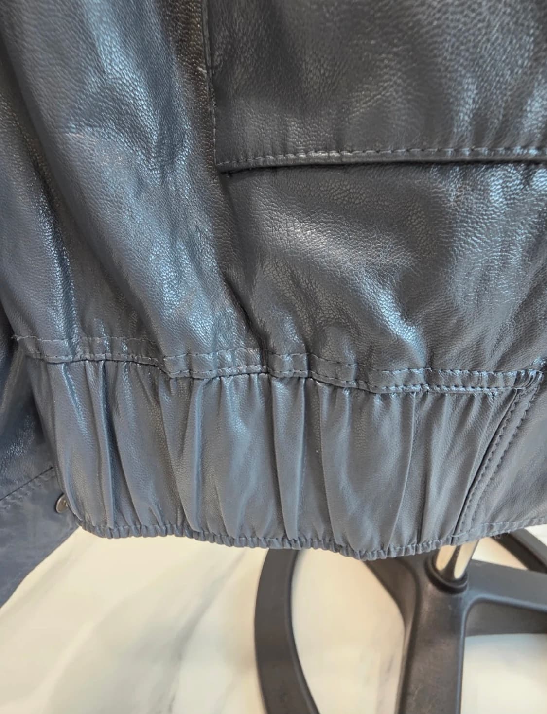 지베르니 페이크 레더 자켓 (버건디/그레이)일괄 상품이미지8