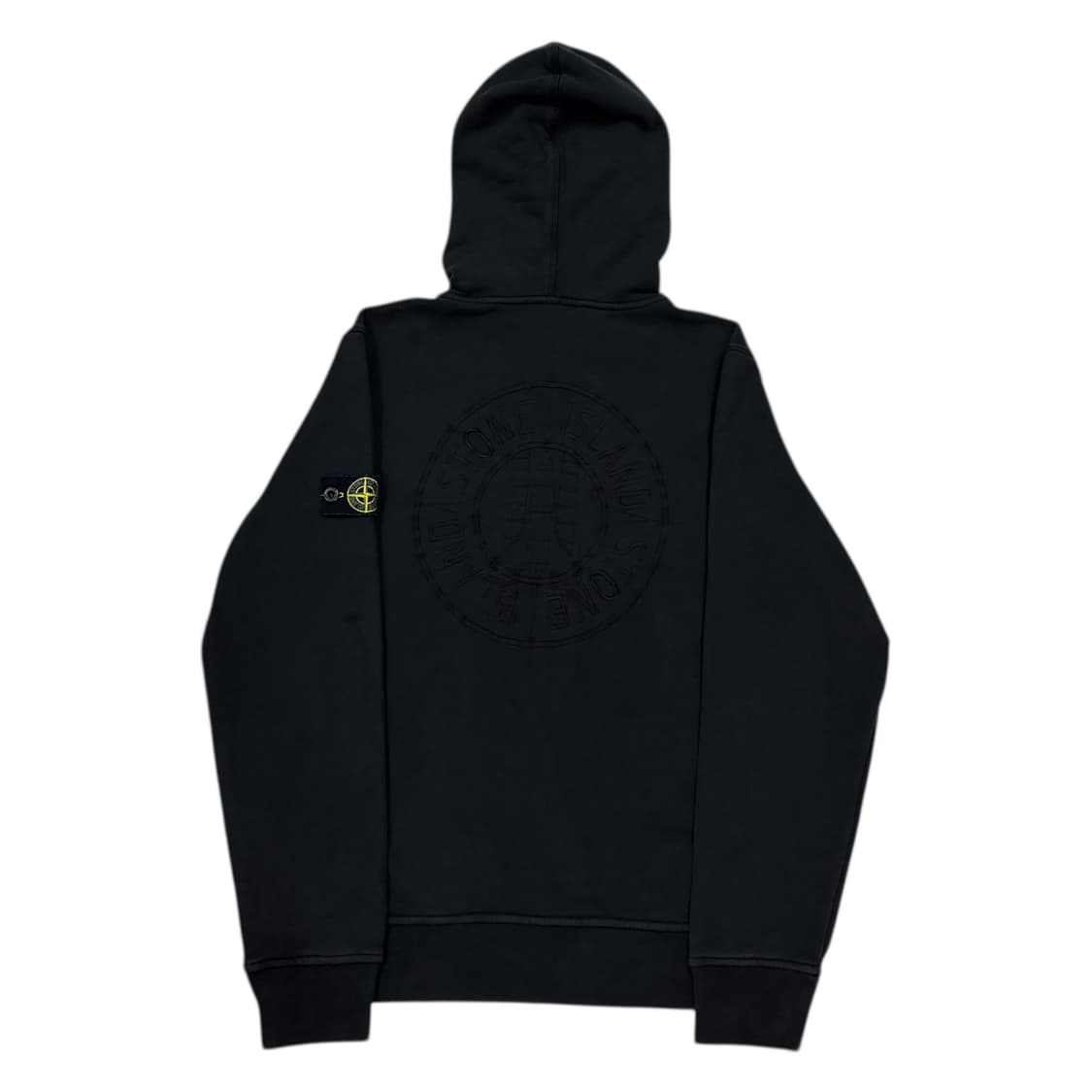 스톤아일랜드 빅로고 와펜 기모 스웻 후드티 블랙 12Y 상품이미지3