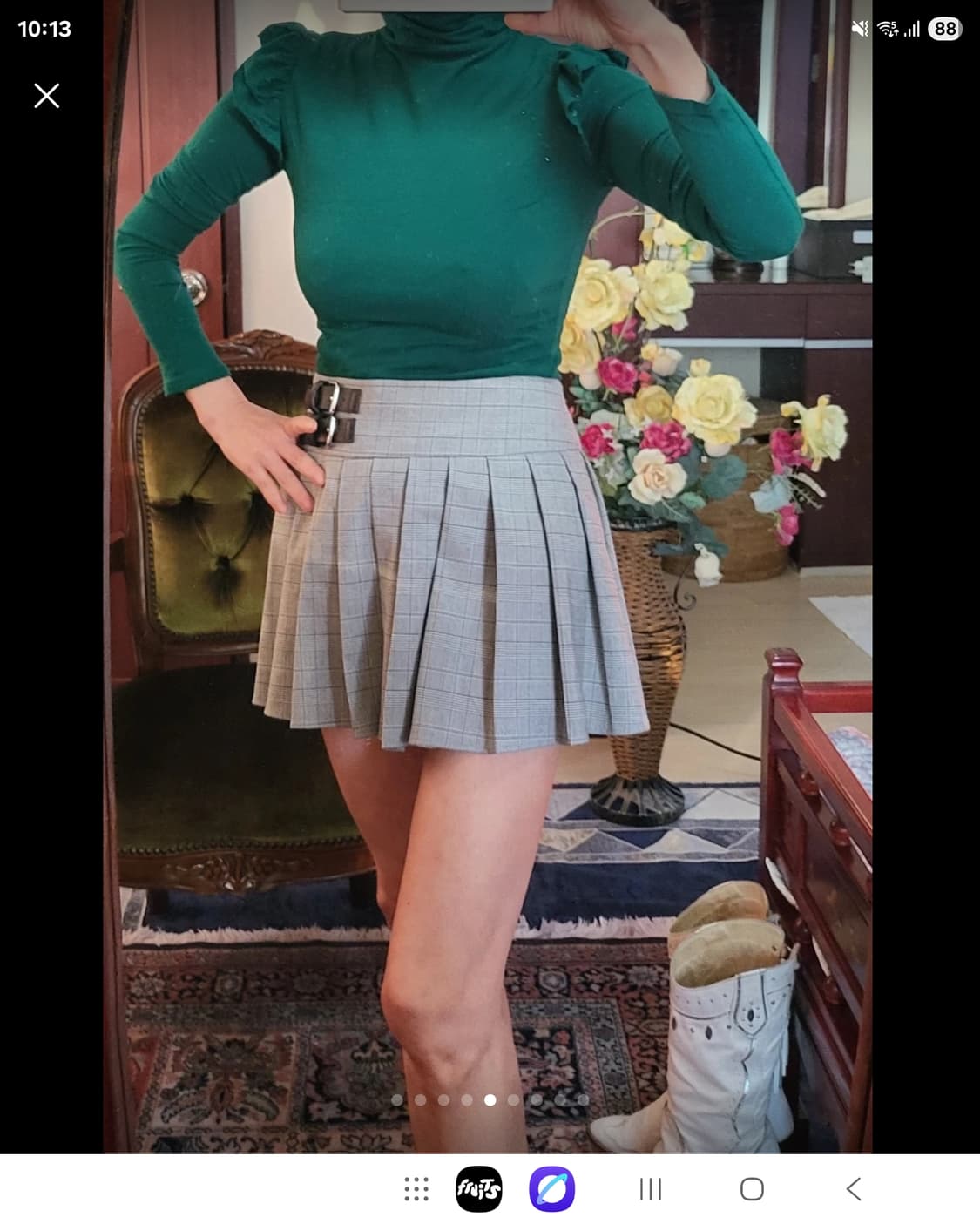 프랑스 모르간 모달 셔츠 그린 상품이미지5