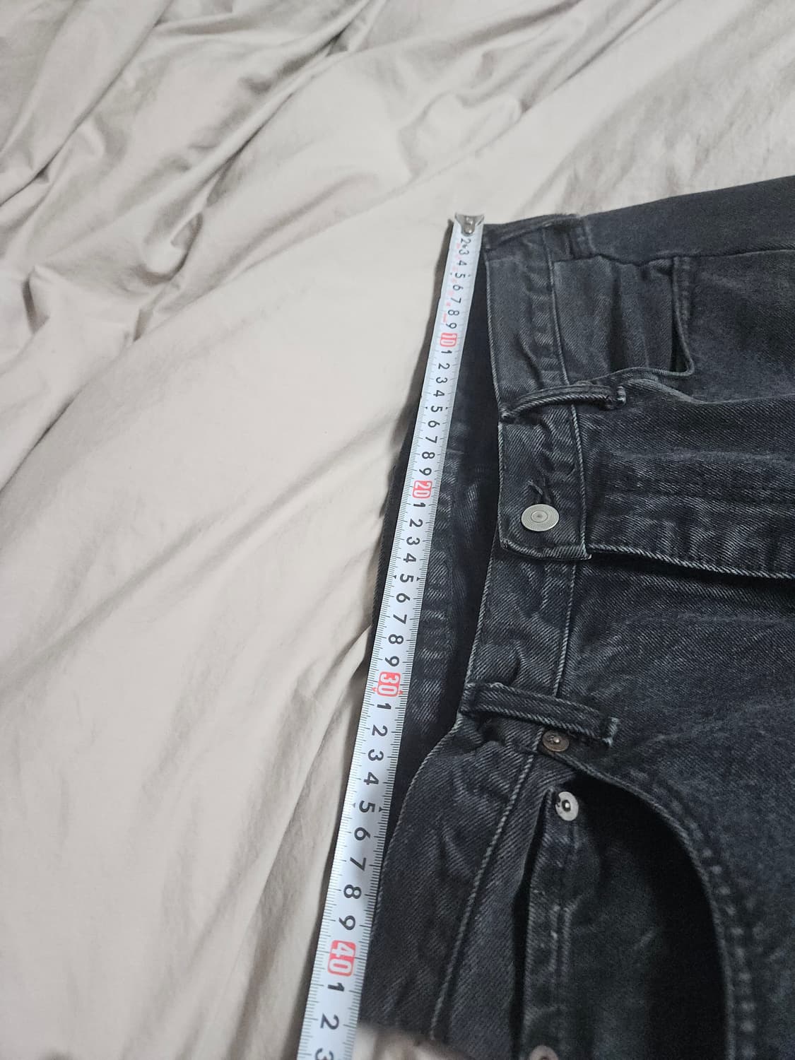 도넛리벤지 오일워싱 블랙진 상품이미지3