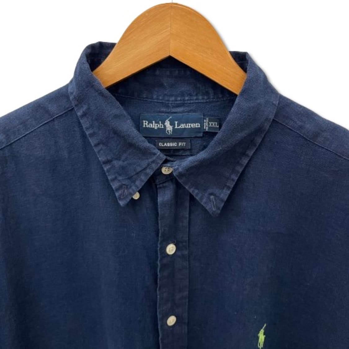 폴로 랄프로렌 네이비 리넨 반팔 셔츠 상품이미지4