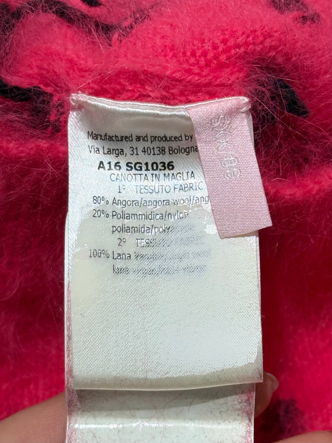 지암바 핑크 도트 앙고라 니트 크롭 베스트 상품이미지8