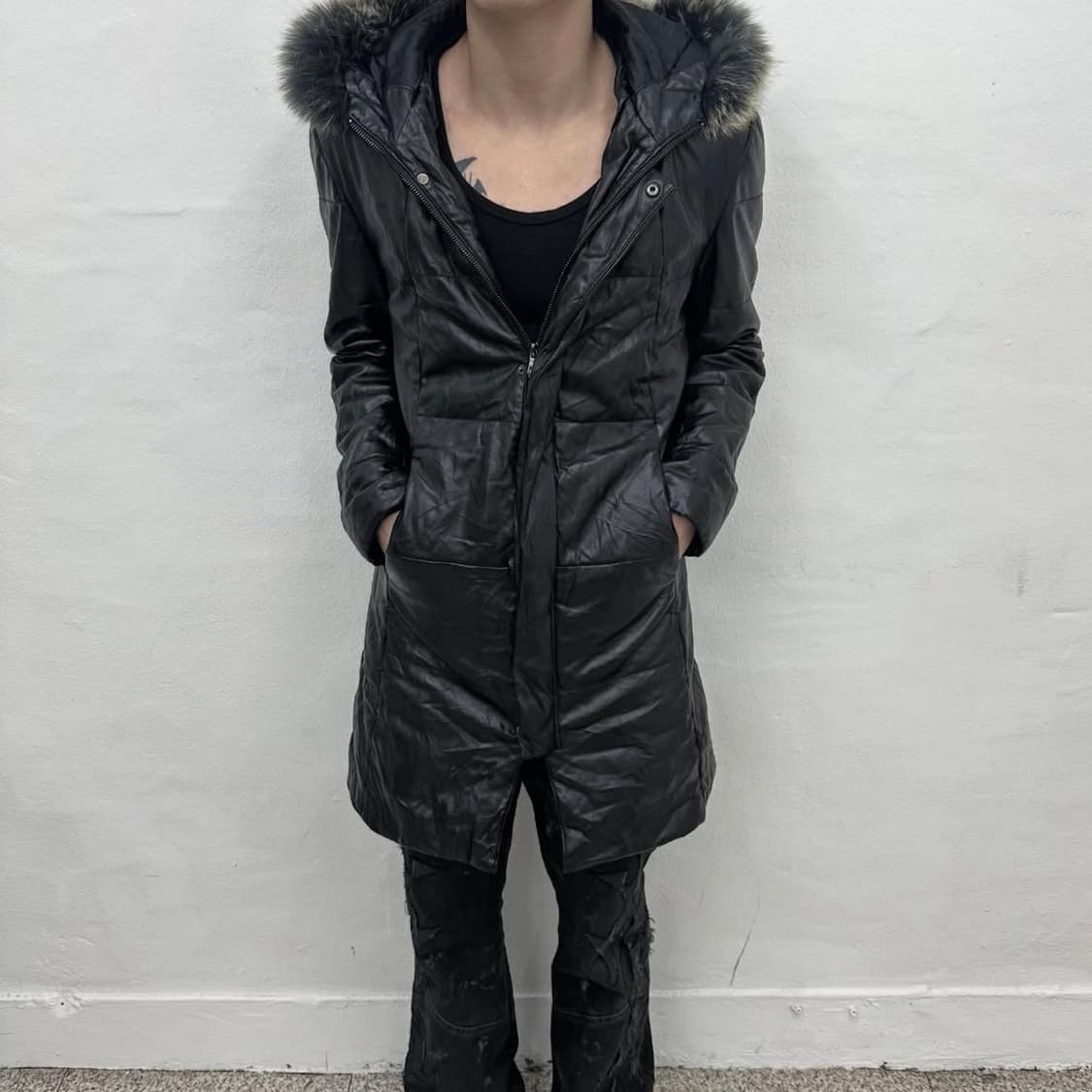 V-kei fur fake leather coat  상품이미지4