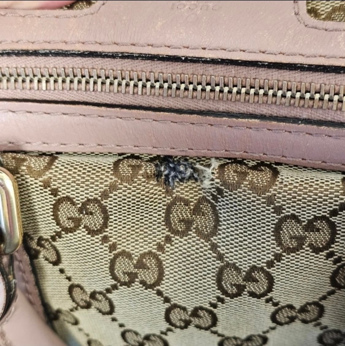 구찌 정품 핑크 쟈가드 캔버스 보스턴백 상품이미지8