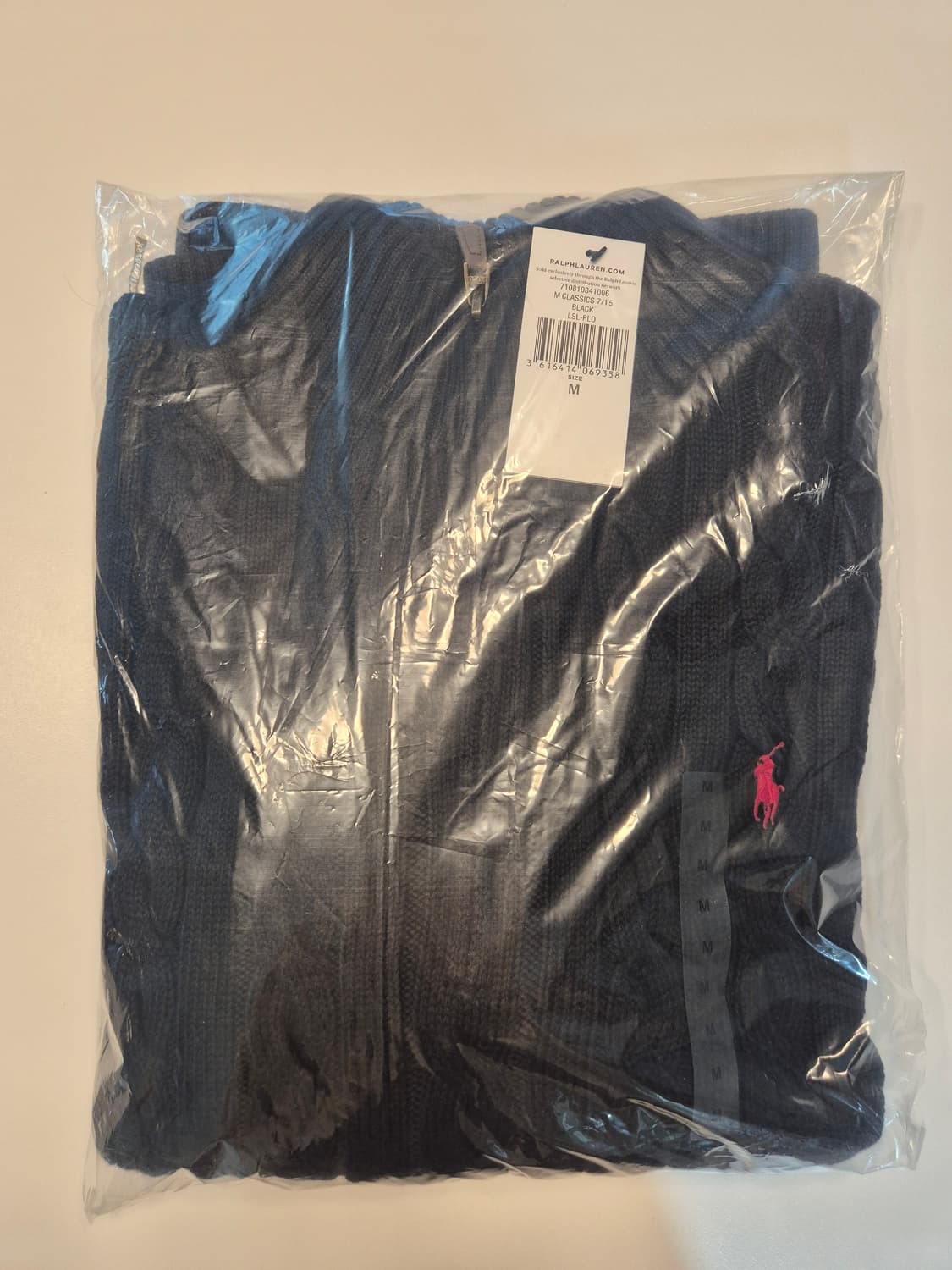 폴로 블랙 반집업 꽈배기 니트 (새상품) 상품이미지2