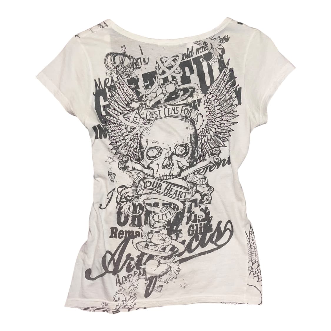 Male(Glitz) 글리츠 큐빅 해골 프린팅 반팔티 펑크y2k갸루 상품이미지1