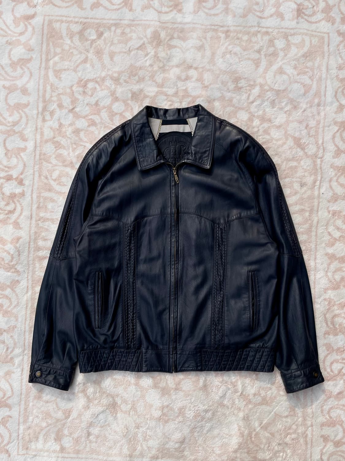 다크네이비 웨스턴 레더자켓 made in spain 상품이미지4