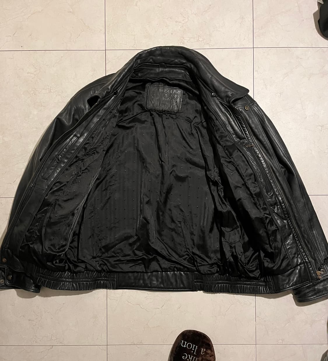 90s 빈티지 카우 레더 자켓 L 상품이미지4