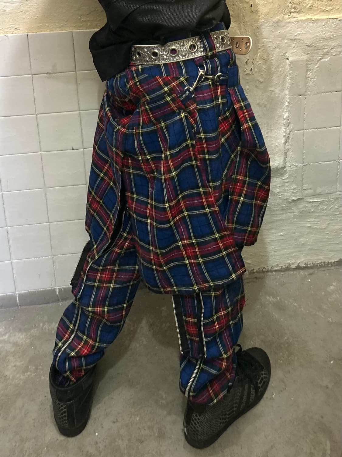 *rare design* 2000s 펑크 타탄체크 본디지 팬츠 상품이미지5