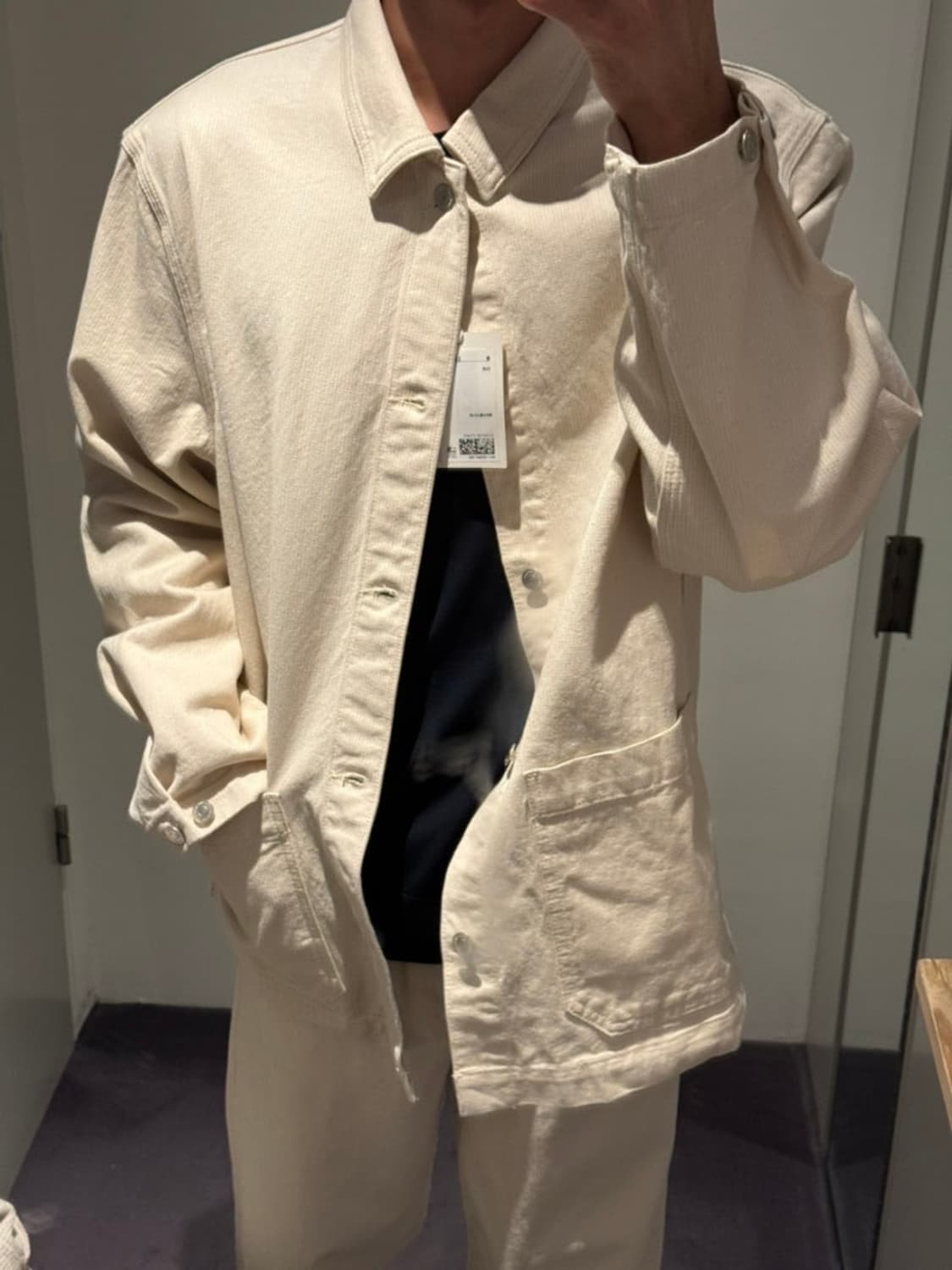 COS 코스 릴랙스드 체인 스티치 데님 오버셔츠 상품이미지3