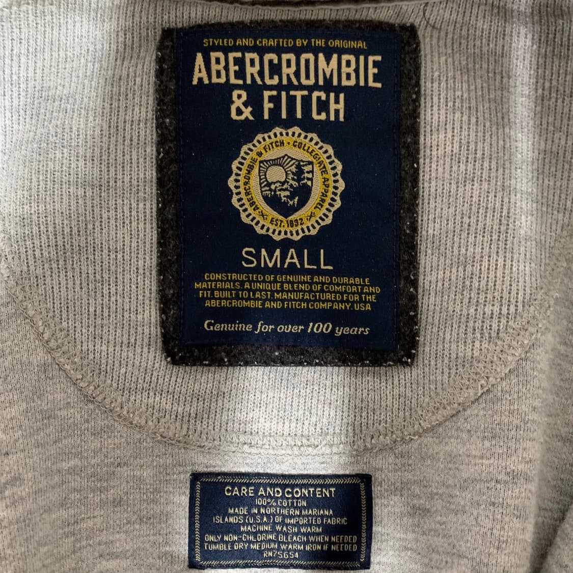 [표기 S, 실측 M] 아베크롬비 코튼 풀집업 상품이미지4