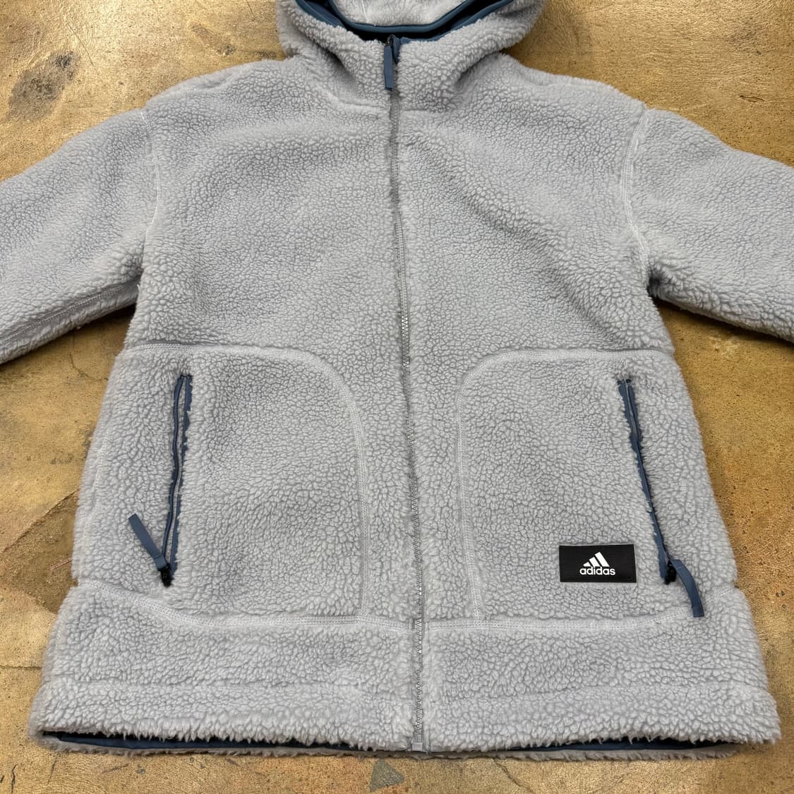 아디다스 블루 패딩 후리스 양면 자켓 상품이미지8