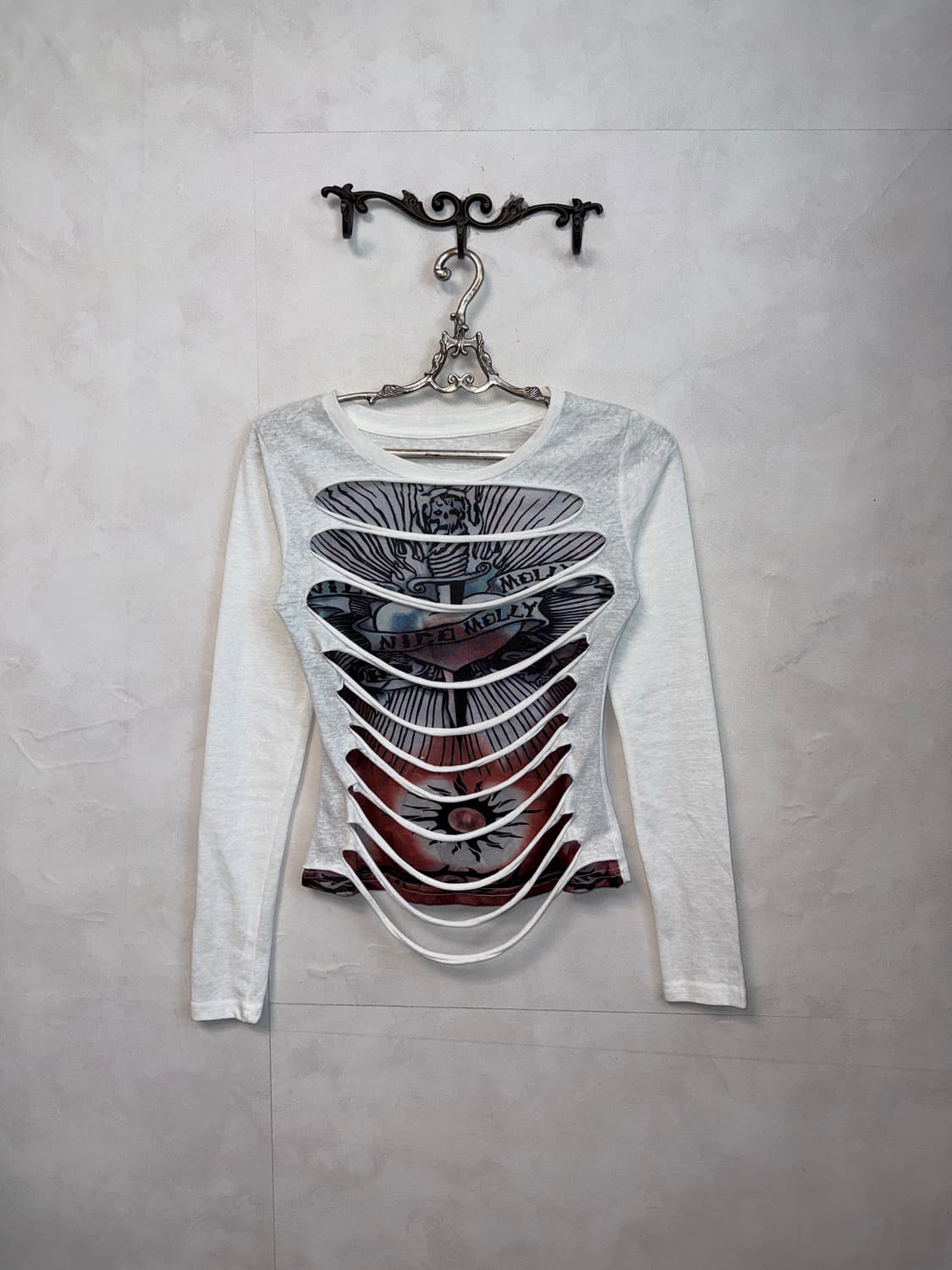 Oldschool printed damage detail sleeve 상품이미지4