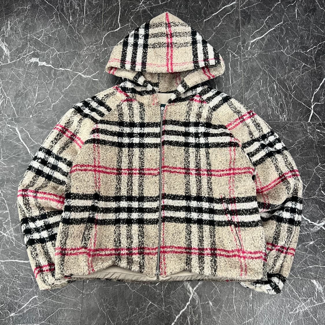 언더마이카 런던 24FW 해리티지 체크 플리스 후드자켓 상품이미지3