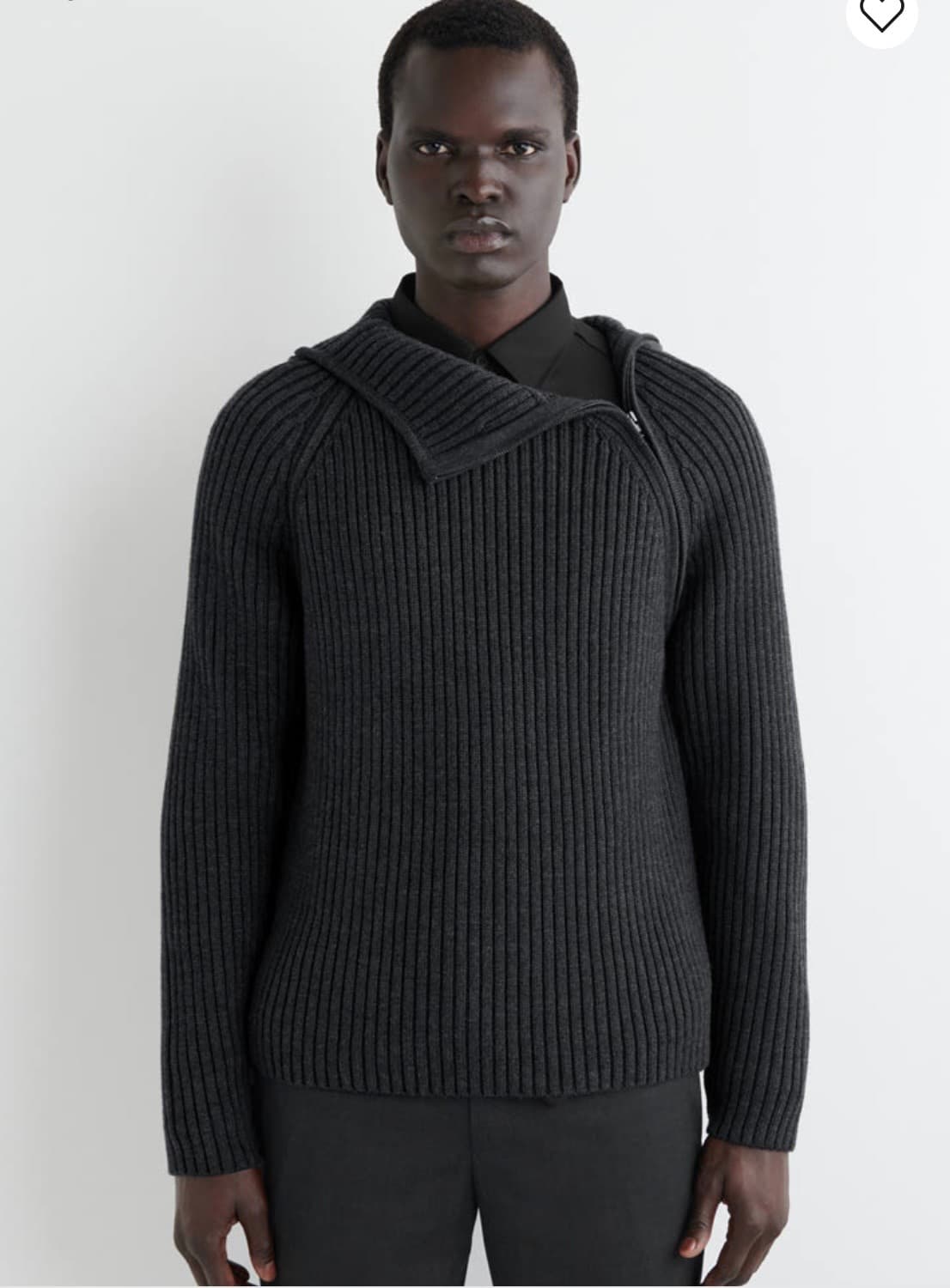 xl) cos 청키 리브드 울 코튼 후드 상품이미지1