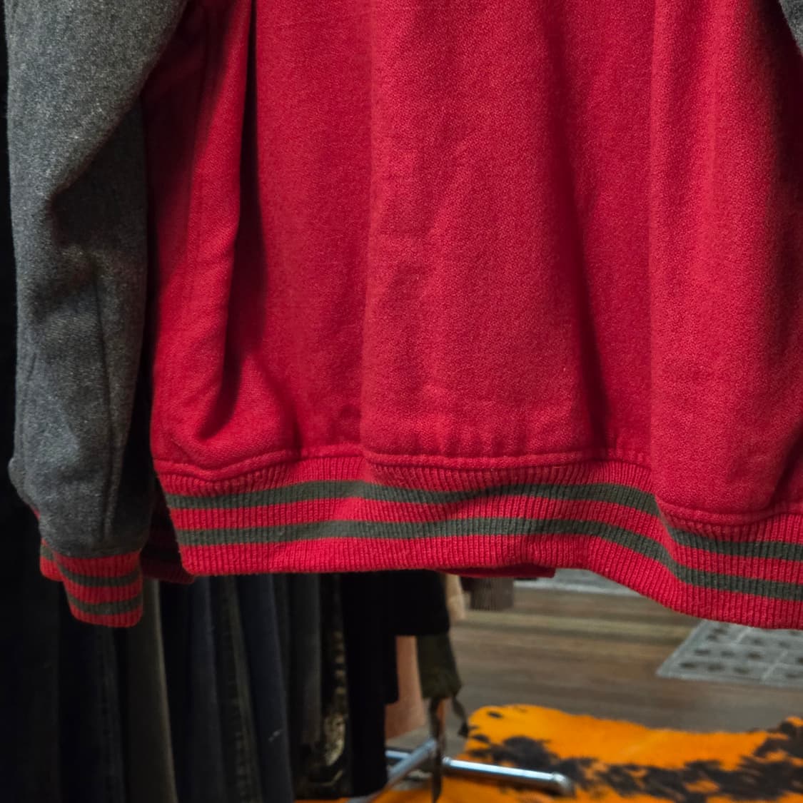 빈티지 레드 그레이 바시티 자켓 상품이미지7