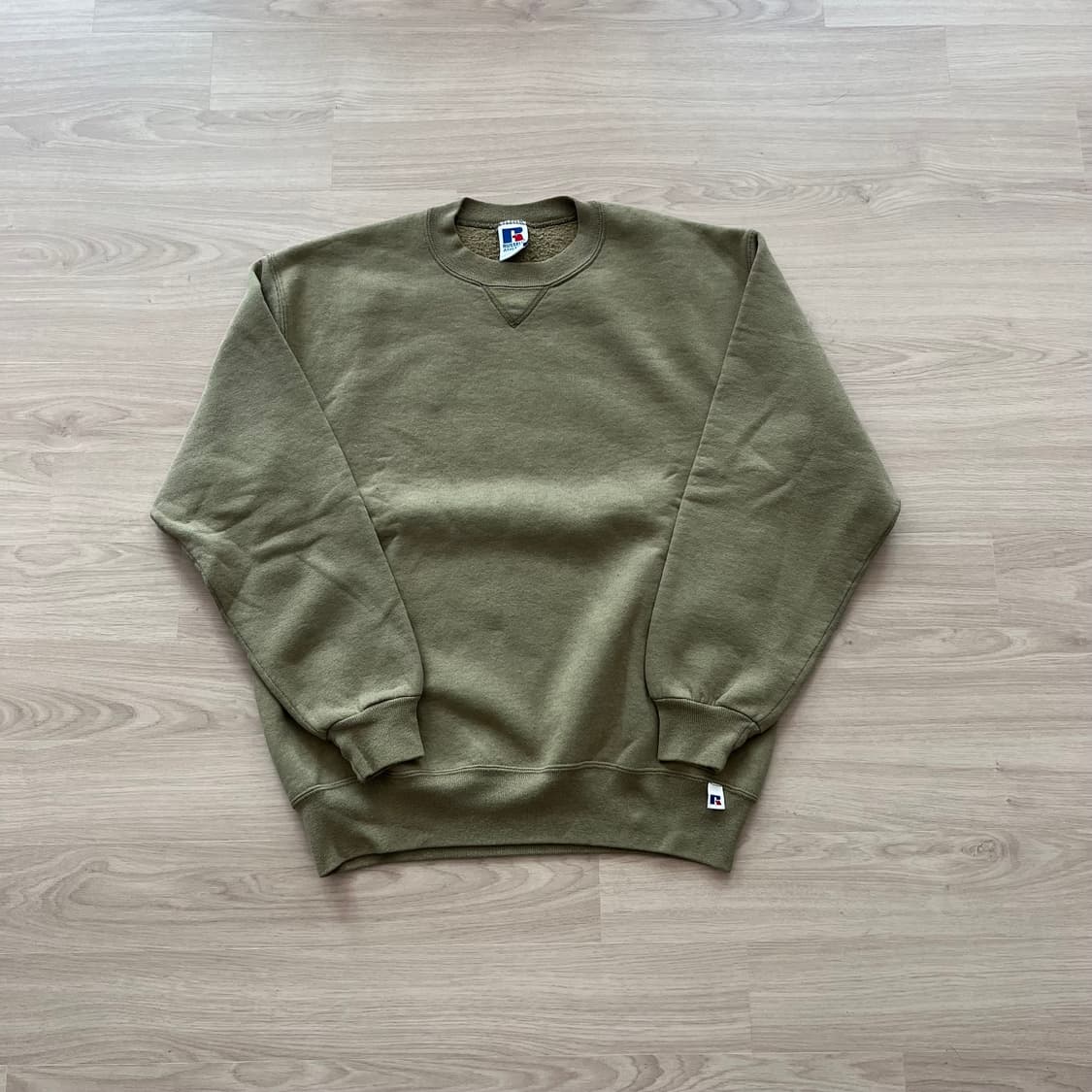 [L] 90s 빈티지 러셀 스웻셔츠 맨투맨 올리브 상품이미지1