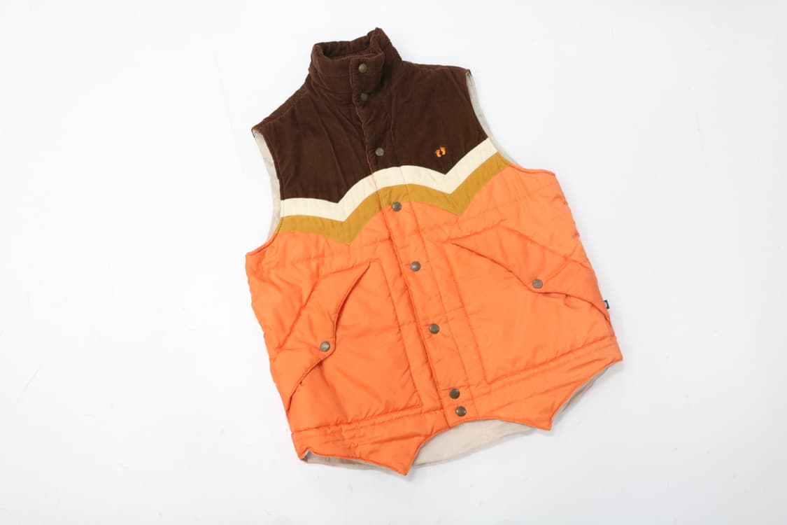 행텐 빈티지 코듀로이 요크 배색 패딩 베스트 (LL) 상품이미지2