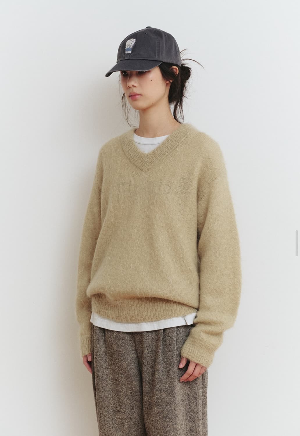 파르벵 x 헬로 키티 워시드 엠브로이디드 볼캡 차콜 상품이미지6